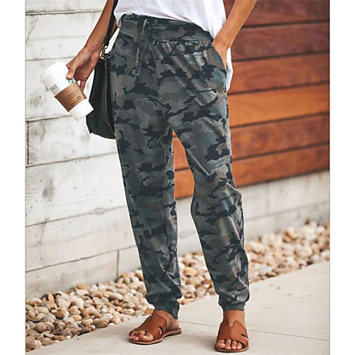 

Women's Military Chinos Pants - Camouflage Print Gray S M L