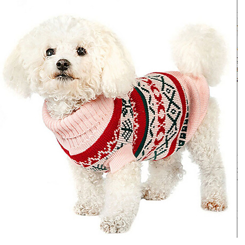 фото Собака комбинезоны зима одежда для собак бежевый костюм хлопок в снежинку новый год xs s m l xl xxl lightinthebox
