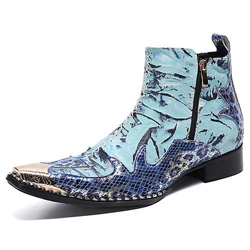 

Муж. Fashion Boots Наппа Leather Зима / Наступила зима Винтаж / Английский Ботинки Сохраняет тепло Ботинки Синий / Для вечеринки / ужина
