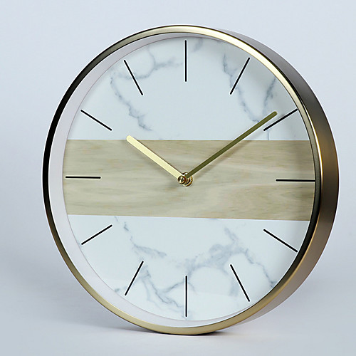 

Modern Contemporary Plastic & Metal Round Indoor Battery Decoration Wall Clock Mirror Polished No