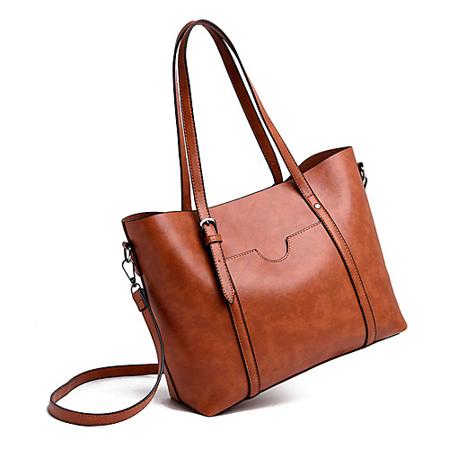 

Women's PU Top Handle Bag Solid Color Black / Brown / Red