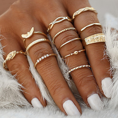 

Жен. Ring Set 12шт Золотой Сплав Для клуба Бижутерия Cool