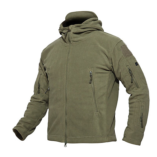 

Men's Hunting Fleece Jacket Outdoor Thermal / Warm Wearproof Comfortable Protective Spring Fall Winter Terylene Flannel Black Army Green Grey