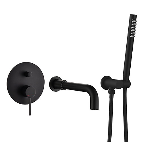 

Смеситель для душа - Современный На стену Керамический клапан Bath Shower Mixer Taps