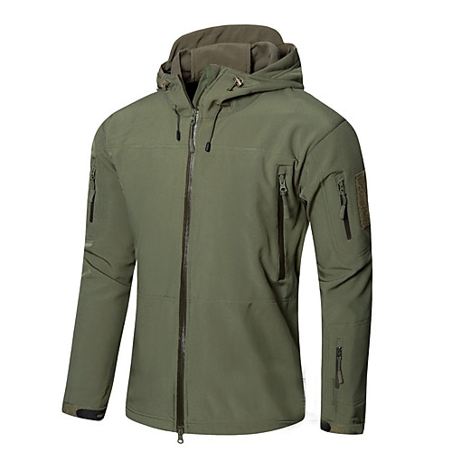 фото Муж. куртка для охоты на открытом воздухе сохраняет тепло с защитой от ветра защитный весна осень зима терилен черный военно-зеленный lightinthebox