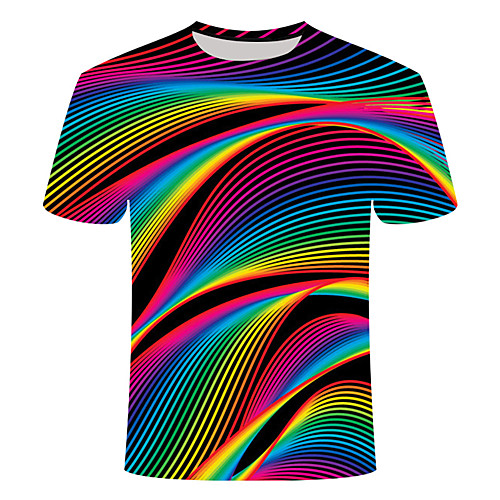 

Men's Daily Basic T-shirt - 3D Rainbow