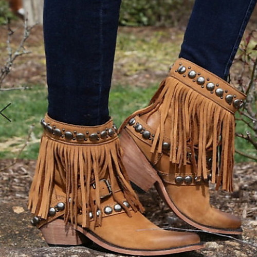 

Women's Boots Comfort Shoes Chunky Heel Pointed Toe Suede Booties / Ankle Boots Winter Brown