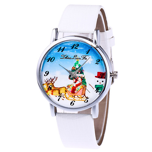 

YAZOLE Women's Quartz Watches New Arrival Christmas Black White Blue PU Leather Japanese Japanese Quartz Black White Blue Creative City View Wooden 30 m 1 pc Analog - Digital One Year Battery Life