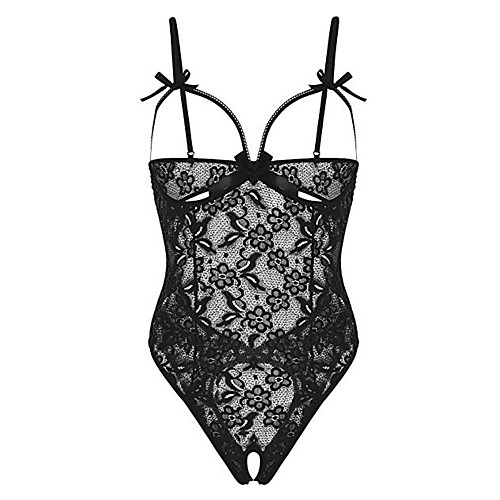 

Women's Mesh Super Sexy Bodysuits Nightwear Solid Colored Black Wine White S M L / Strap