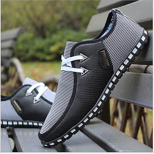 

Men's Moccasin PU Spring & Summer Sneakers Black / White / Navy Blue