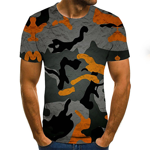 

Men's Daily Going out Basic T-shirt - 3D Print Rainbow