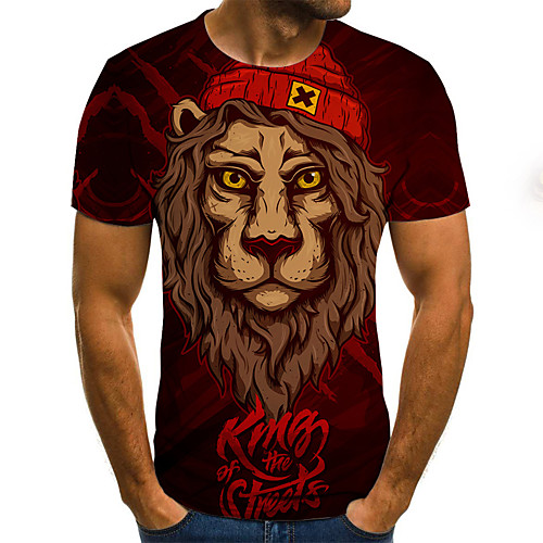 

Men's Daily Basic / Street chic T-shirt - Geometric / 3D Print Red