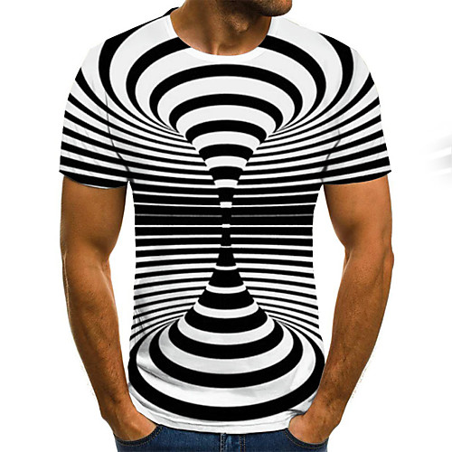 

Men's Daily Going out Street chic / Exaggerated T-shirt - 3D / Graphic / Letter Pleated / Print Black