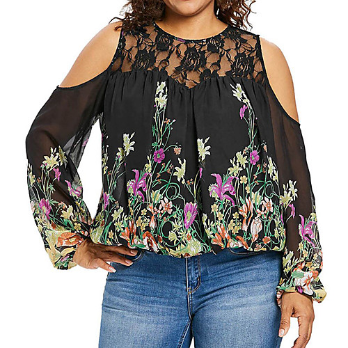

Women's Daily Wear Basic Blouse - Geometric Black