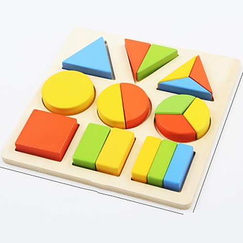 

Montessori Teaching Tool Building Blocks Educational Toy Toys Square Circular Education Novelty Wood Girls' Boys' 1 Pieces