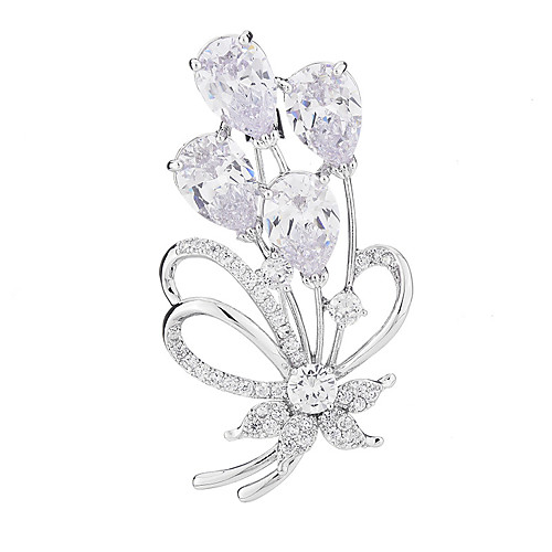 

Women's AAA Cubic Zirconia Brooches Korean Brooch Jewelry Silver For Party Festival