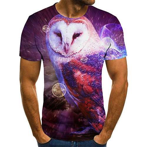 

Men's Daily Basic / Street chic T-shirt - Geometric / 3D Print Purple