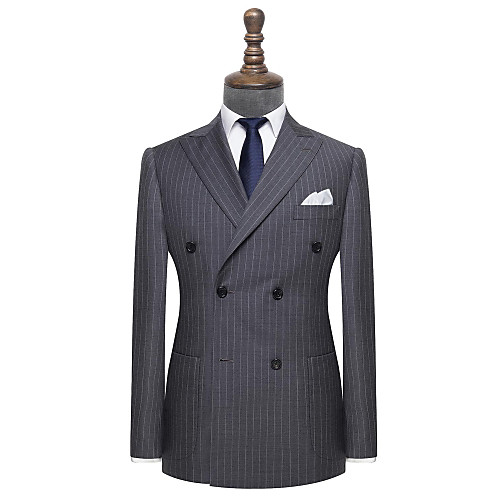 

Light charcoal stripe wool custom suit
