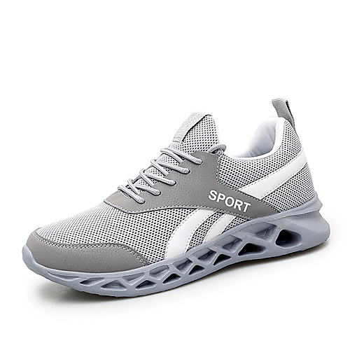 

Men's Mesh Fall / Spring & Summer Sporty / Casual Trainers / Athletic Shoes Running Shoes / Walking Shoes Breathable Color Block Black and White / Black / Red / Gray