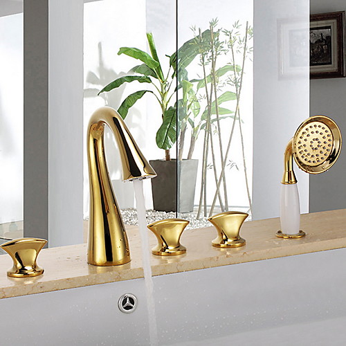 

Смеситель для душа - Современный На стену Керамический клапан Bath Shower Mixer Taps