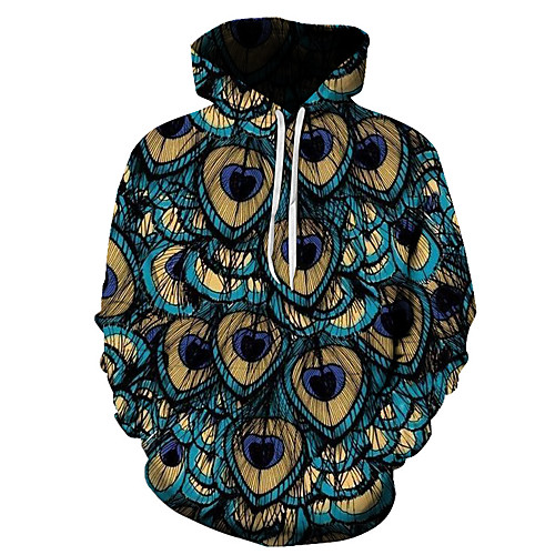 

Men's Party / Casual Hoodie - Geometric / Print / 3D Blue US36 / UK36 / EU44
