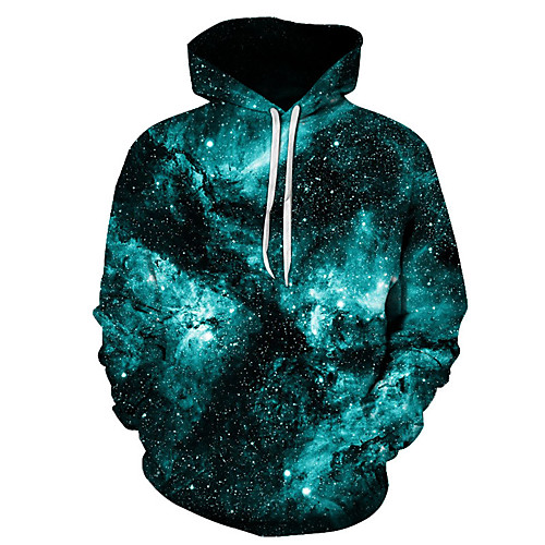 

Men's Casual / Basic Hoodie - 3D Green US32 / UK32 / EU40
