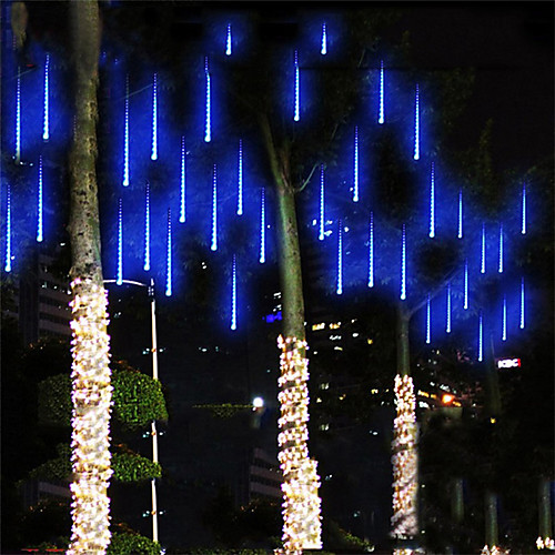 

капли дождя светодиодные фары падающего дождя с 11,8 дюймов 24 трубки 432 из светодиодов открытый сосулька снег метеоритный дождь огни для рождественской свадьбы праздник украшения сада