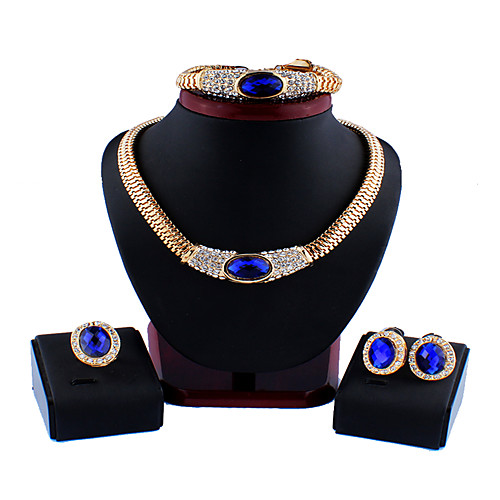 

Women's Black Blue Red Bridal Jewelry Sets Link / Chain Floral Theme Stylish Vintage Fashion Resin Earrings Jewelry Black / Red / Blue For Christmas Wedding Party Engagement Gift 1 set