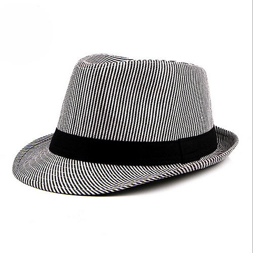 

Unisex Basic Polyester Bucket Hat-Striped Spring Summer Black Blue Red