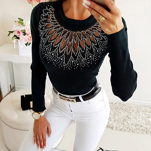 

Women's Daily T-shirt - Solid Colored Black