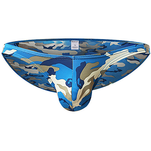 

Men's Print Briefs Underwear - Normal Low Waist Yellow Blue Green S M L