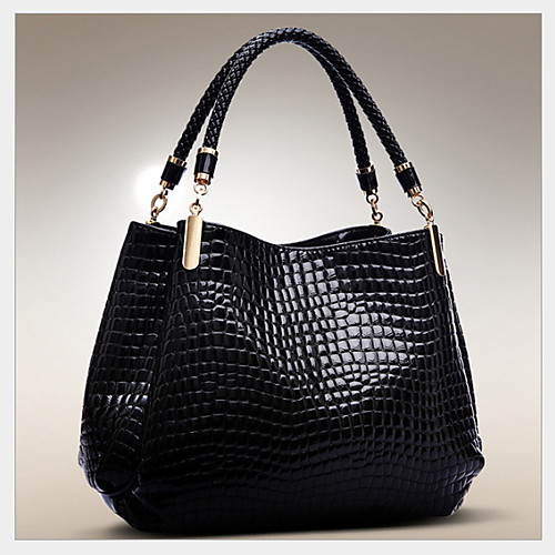 

Women's PU Top Handle Bag Crocodile Black / Royal Blue / Fall & Winter