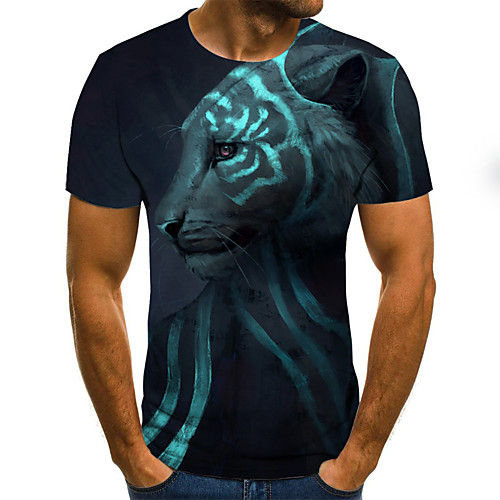 

Men's Daily Basic / Street chic T-shirt - Geometric / 3D Print Black