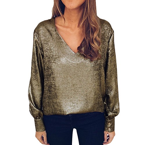 

Women's Daily T-shirt - Solid Colored Gold