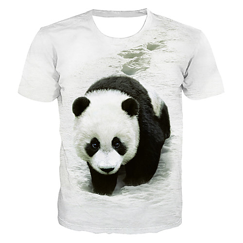 

Men's Daily Club Basic / Exaggerated T-shirt - Geometric / 3D / Animal Panda, Print White