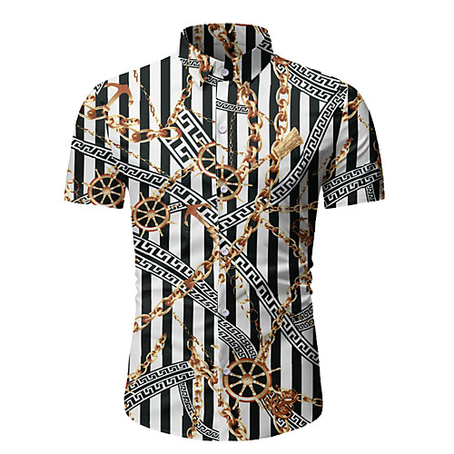 

Men's Daily Weekend Basic / Elegant Shirt - Floral / Color Block / Solid Colored White