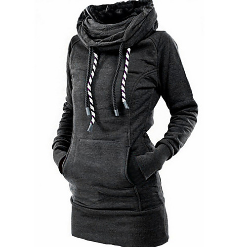 

Women's Casual Hoodie - Solid Colored Black S