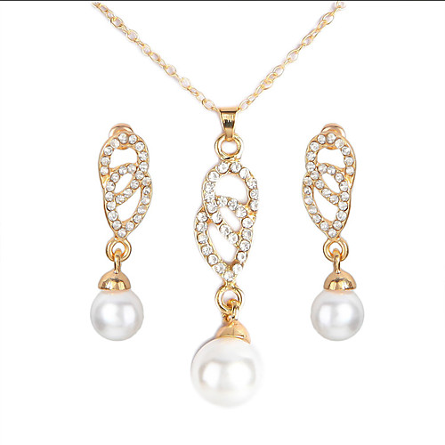 

Women's Necklace Earrings Hollow Out Simple European Fashion Imitation Pearl Earrings Jewelry Gold For Gift Daily School Holiday Work 1 set