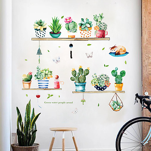 

Decorative Cactus Potted Plants Wall Stickers - Plane Wall Stickers Landscape / Floral / Botanical Living Room / Bedroom / Kitchen