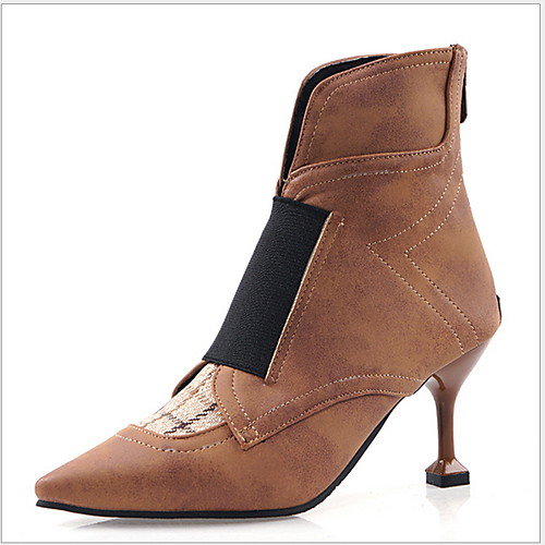 

Women's Boots Stiletto Heel Pointed Toe PU Booties / Ankle Boots Fall & Winter Black / Brown