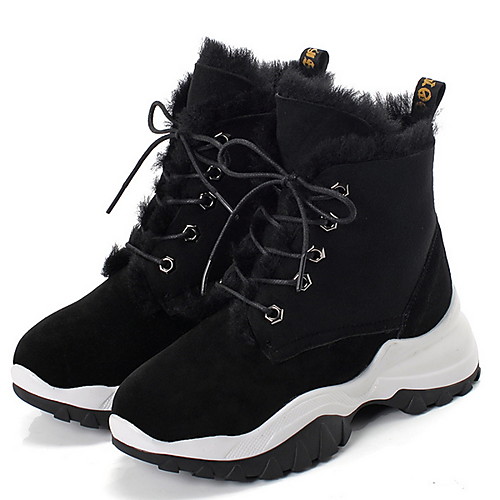 

Women's Boots Flat Heel Round Toe Suede Booties / Ankle Boots Winter Black