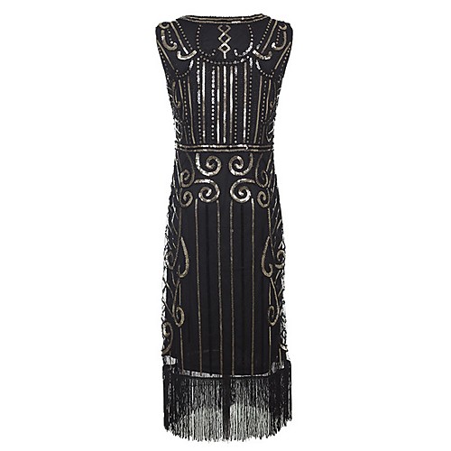 

Women's Sheath Dress - Geometric Sequins Tassel Black S M L XL
