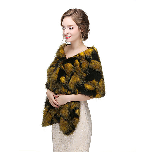 

Sleeveless Faux Fur Wedding Women's Wrap With Solid Capelets