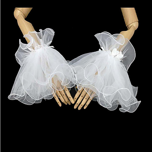 

Breathable Mesh Suit Length Glove Gloves With Fringe / Solid