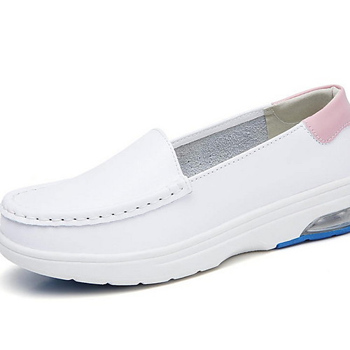 

Women's Loafers & Slip-Ons Flat Heel Round Toe PU Winter White / Blue / White / Red