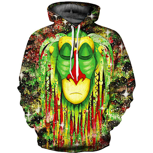 

Men's Basic Hoodie - 3D Green US32 / UK32 / EU40