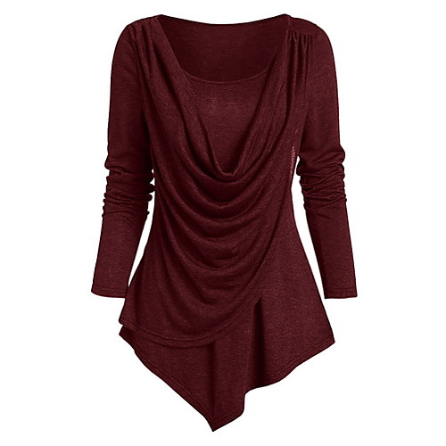 

Women's Daily T-shirt - Solid Colored Wine