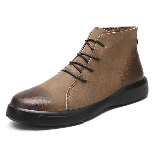 

Муж. Fashion Boots Кожа Весна лето / Наступила зима На каждый день Ботинки Для прогулок Дышащий Ботинки Черный / Хаки
