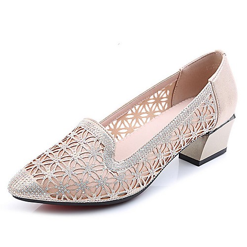 

Women's Heels Chunky Heel Pointed Toe PU Fall Black / Gold