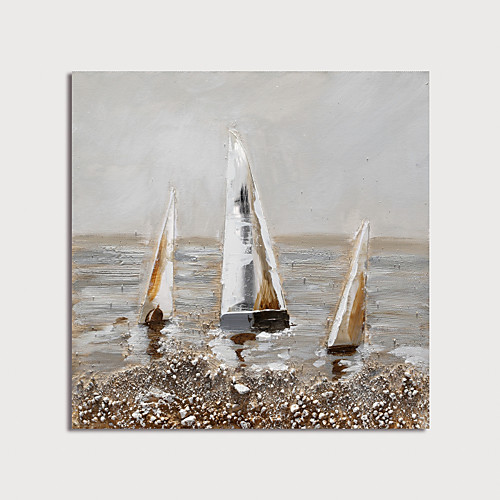 

Oil Painting Hand Painted - Abstract Landscape Modern Stretched Canvas